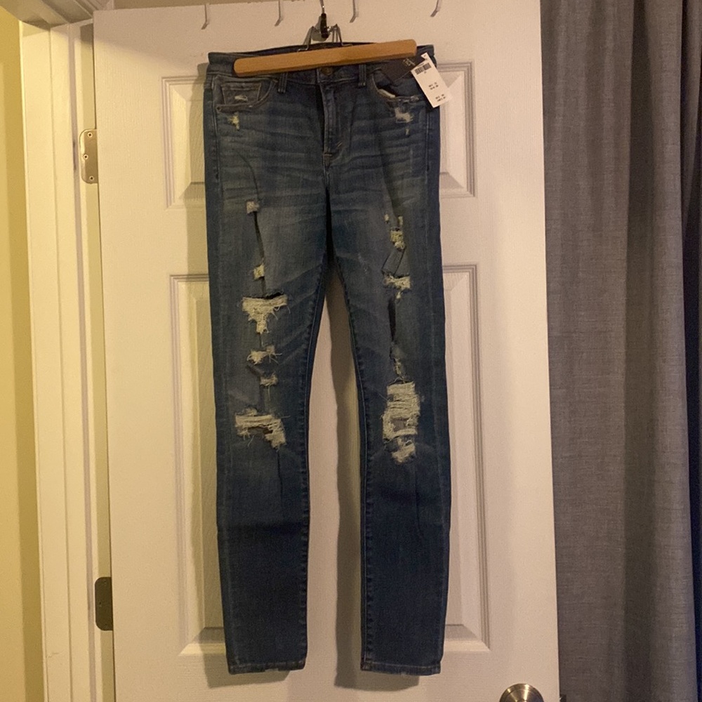 NWT Abercrombie & Fitch A&F Harper Low Rose Super Skinny Jeans